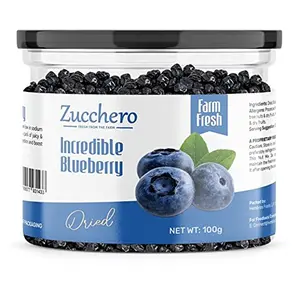 Zucchero Dried Blueberry Jumbo whole 100g - Rich Phytoflavinoids | Juiciest Berry | Californian