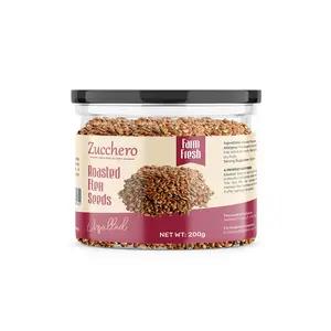 Zucchero Roasted Flaxseed Unsalted 200G - Omega-3 | Super Food | Nutty Flavour| Dry Roasting | Oil-Free| Slow baked Seeds