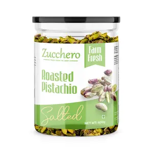 Zucchero Roasted Pistachio Whole Lightly Salted [Extra Large] 400g | Oil-Free Roasting |Slow baked Nuts | Earthy Flavour | No Oil