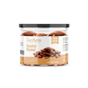 Zucchero Premium California Roasted Almond Lightly Salted 200g - Protein Rich| Oil-Free Roasting |Slow baked Nuts | Earthy Flavour | No Oil
