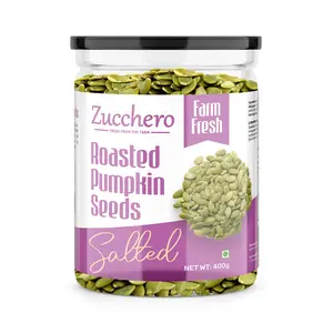 Zucchero Roasted Premium Pumpkin Seed Lightly Salted 400g - The Nutrient Powerhouse | Dry Roasting | Oil-Free| Slow baked Seeds