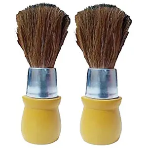 DEXO Shaving Brush For Styling And Shaping Tool Shaving Brush Natural Bristles Beard Care And Styling Accessories For Men 20 Gram Brown Set of 2 pcs Pack of 1
