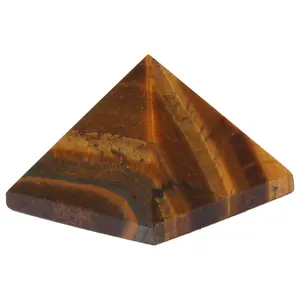 JewelsWonder Brown Tiger Eye Pyramid Size: 15-20MM 1 inch Approx (R754)