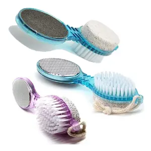 First Front 4 in 1 Foot Pedicure Brush foot Cleaner Tool (Multicolor) Pack of 3