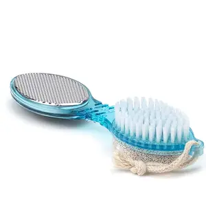 First Front Plastic 4 in 1 Foot Cleaner Brush Foot Pedicure Brush (Multicolor)