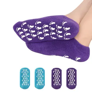 JEERZONE Winter Care Spa Gel Socks Full Heel/Feet Protector Silicone Ultra-Soft Socks with Moisturizing Natural Oil and Vitamin E - Helps Repair Dry Cracked Skin and Softens Skin