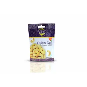 VLC Dry Roasted Salted Cashew Nuts 320g (80gms x 4 Packets)