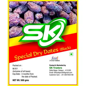 SK Food's Blck Dry Dates - 500 GMS