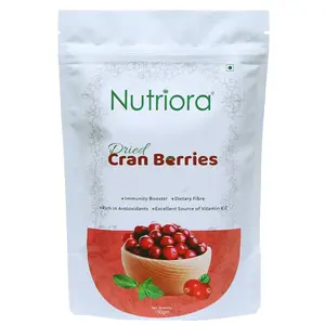 Nutriora Whole Dried Cranberries 150gm - Naturally Dehydrated Cran Berry Dry Fruit | Antioxidant & Vitamin Rich Berries | Immunity Boosting Healthy Snack Cranberry | Healthy Snack for Eating