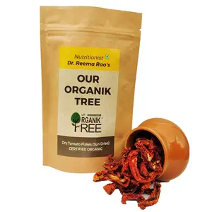 Our Organik Tree Certified Organic Dry Tomato Flakes | Sun Dried | Ready to Use | No Gmo | No Preservatives 400gm