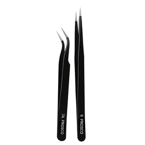 PROSCO ESD Safe Precision Tweezers Black Powder Coated (Made in India)