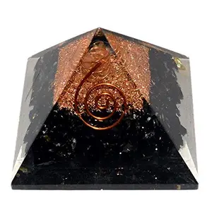 VISION CRAFTED Orgone Pyramid Gemstone Pyramid with Engraved Reiki Symbols for Energy Generator Healing Balancing Aura Cleansing Protection Spiritual Meditation 60 MM (Black Tourmaline)