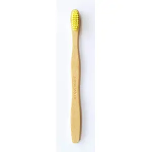 The Grass Route Bamboo Toothbrush with Medium Bristle for Adult (Yellow)