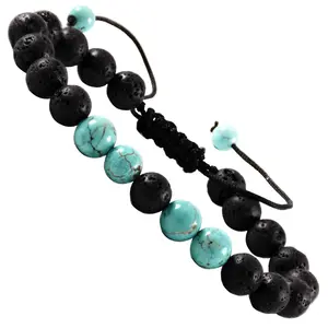 Orionis Turquoise Lava Stone Essential Oil Diffuser Bracelet. Unisex Long Distance Relationships Beaded Bracelet