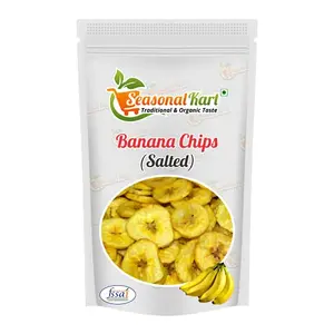 Seasonal Kart Yellow Banana Chips Snacks - 800 gms Fresh Crispy Banana Wafers Chips | Classic Salted Flavour Banana Wafers