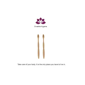 Swastha Hygiene Bamboo Toothbrush 100%- Biodegradable (BBTB) - Pack of 2