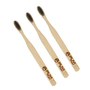 PUVI Eco Flat Bamboo Tooth Brush Pack Of 3