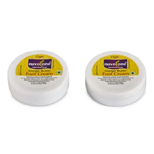 Nuvotone 100% Organic Mango Butter Foot Cream For Pampered Feet (22 gms X 2) Pack Of 2