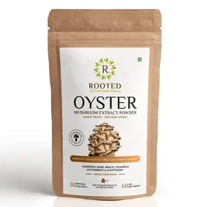 Rooted Oyster Mushroom Extract Powder |Supports Immunity Cardio Health Helps Healthy Cholesterol & Maintain Blood Sugar Levels |For Immunomodulatory Support | 60 gm