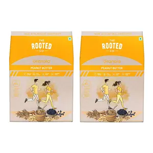 The Rooted Co Granola Cereals - Peanut Butter 400g | Gluten Free Rolled Oats Healthy | Pack of 2