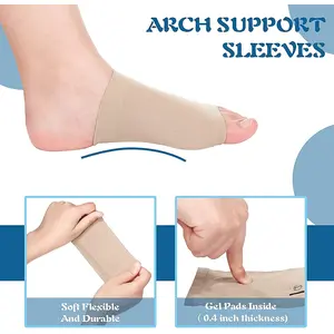 VRT® Foot Care Plantar Fasciitis Arch Support Sleeve Cushion Heel Spurs Neuromas Flat Feet Orthopedic Pad Orthotic Tool Free Size - 3 Pair