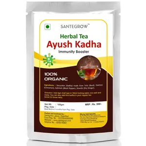 Santegrow Ayush Kadha/Kwath Immunity Booster Powder Mix- Natural & Herbal Ingredients for Kid Adults & Elders