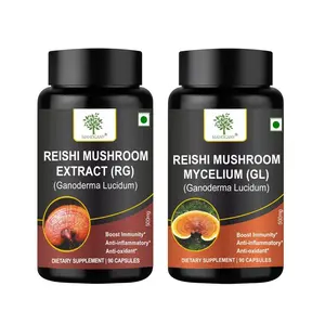 Mahogany Reishi Mushroom Extract Capsules- Set of RG GL- 90 Veg Caps Each