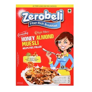 Zerobeli 100% Wholesome Crunchy Honey Almond Raisin Muesli 750g - Super Saver Pack| 45% Wholegrains with Added Bran | More Than 15% Nuts Raisins and Seeds|