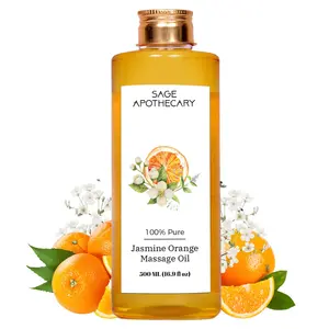Sage Apothecary Pure & Natural Jasmine & Orange Massage Oil for Full Body Relaxation | Perfect for Providing relief from Stress & Anxiety - 500 ML