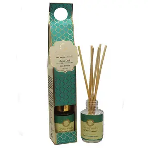 Song of India Luxurious Veda Reed Diffuser in Round Glass Bottle 30 ml (Aqua Oud)