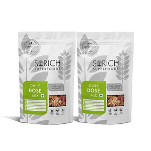 SORICHSUPERFOODS Daily Dose Mix - 200 Gm - Dehydrated (Apple Blueberry Apricot) Nuts & Seeds (Pumpkin Sunflower Almond Cashew & Many More) for Healthy Eating |Rich in Protein & Antixiodant