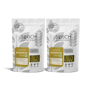 SORICHSUPERFOODS Roasted Pumpkin Seeds for Eating - 500 Gm (250*2) - Immunity Booster Superfood | Diet Snacks | Rich in Protein & Fiber | Seeds for Eating