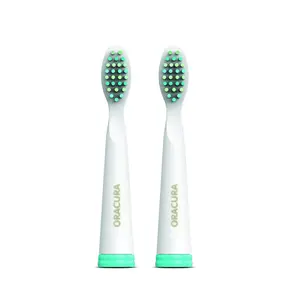 ORACURA® Sonic Electric Toothbrush Heads For SB100 and SB200 (White Pack of Two brush head)