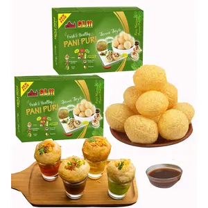 SLM Pani Puri Golgappe Puchka kit with 4 Different Flavours 250g Each Combo (Pack of 2) 100g Puris Pudhina Pani Hing Pani Lasooni Pani Khatha Meetha Imli Pani and khajur Imli Chutney.