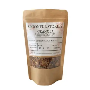 Spoonful Stories Rolled Oats Vanilla & Peanut Butter Granola - 250 GMS with superseeds Nuts & Zero Sugar