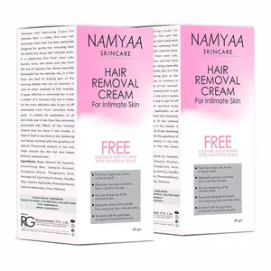 Namyaa Hair Removal Cream for Intimate Skin with After Wax Soothing Serum with Vitamin C-Pack of 2