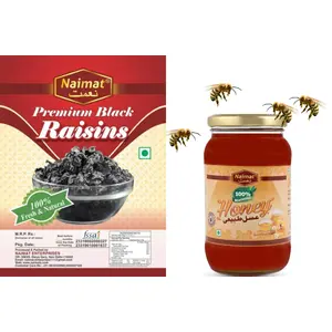 Naimat Premium Quility of Black Raisins 250g with Natural Honey 500g