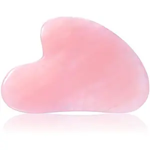 Midland Natural Pink Rose Quartz Gua Sha Stone Massage -Scraping Tool for Natural Facelift Meditative Healing Real Stone For Anti Ageing and Relaxation