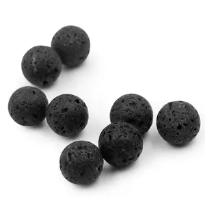 Natural Premium Lava Stone Beads for Essential Oil Diffuser Necklace (14mm