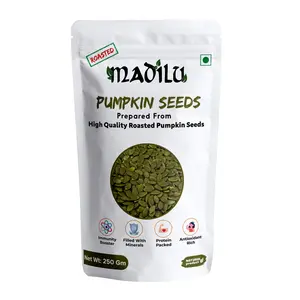 MADILU ORGANICS Roasted Pumpkin Seeds for Eating; Snacks 250g