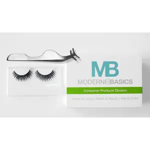 MB Beauty Eyelash Extension Tweezer + Pair of Naturally Voluminous Faux Eyelash Extensions (Tweezer+ 1 Pair) by MB Beauty