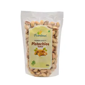 Farmbean Premium Fresh Whole Roasted Salted Pistachios | Salted Pista With Shell - 250g
