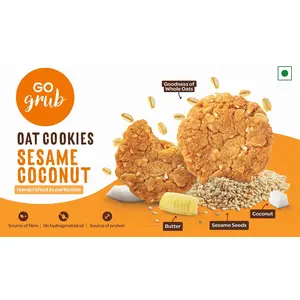 Go Grub Oat Cookies (Sesame Coconut) I Crunchy Cookies I Wholesome Cookies I Perfect Tea Time Snack I 200g