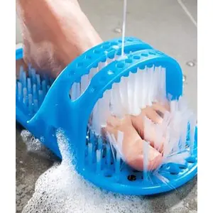 4square Dreamworld Waterproof Easy Foot Cleaner Shower Slipper for All Age groups Easy Feet Foot Cleaner/Easy Bath Brush/Shower Foot Feet Cleaner/Scrubber/Pumice Stone Massager (FOOT SPA)