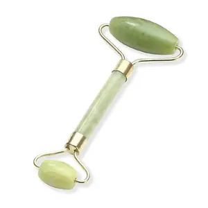SIFREYA Smooth Facial Roller & Massager Natural Massage Jade Stone for Face Eye Neck Foot Massage Tool (Green)
