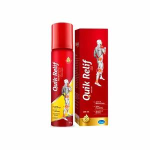 Quikrelif Oil 100 ml With Herbal Pain releif Spray 55 Gm For Joint & Muscle Pains Combo Pack