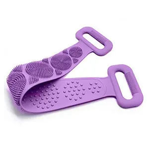 CARTZY Silicone Dual Sided Back Scrubber Brush & Massager Foot/Sole Cleaner Shower Bath Belt Back Scrubber Brush and Massager