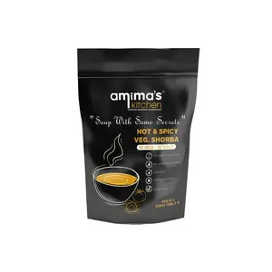 Amima's Kitchen Hot & Spicy Veg. Shorba Jain Soup (No Onion No Garlic) - 100 Grams [Serves 10] | Instant Soup Mix Powder | Ready To Cook | No Artificial Flavour & Colour | Gluten Free | Non GMO | Healthy Soup