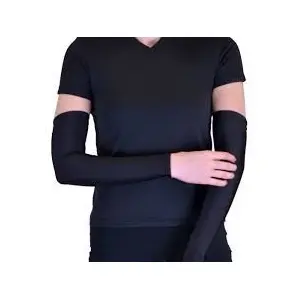 CABLE GALLERY Unisex Nylon Fingerless Arm Sleeves with Thumb Hole for Sport Activities (Sun Protect Arm Sleeve)