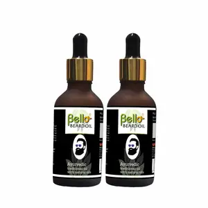 Bello Beard and Mustache Oil 50 ML pack of 2 - Beard Growth & shine Oil with 7 essential oils